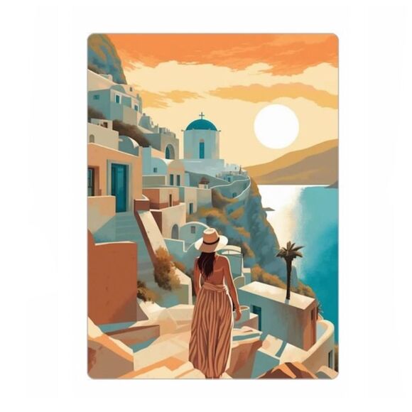 Santorini Greek Isles Magnet - Picture 1 of 3